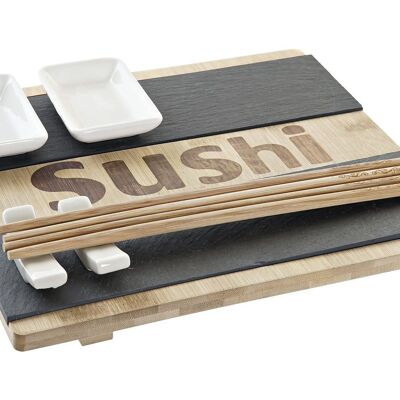 SUSHI SET 7 BAMBOO SLATE 25X22X3 NATURAL PC194690