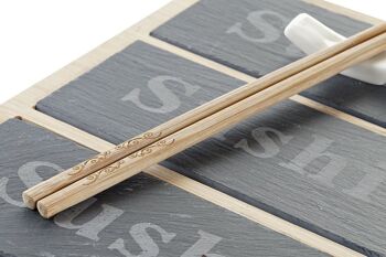 Set à sushis en bambou avec ardoise