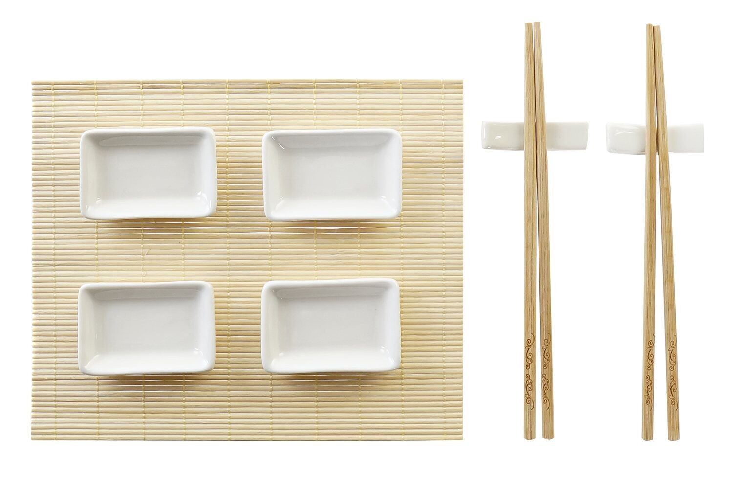 Sushi set 9 bambu pizarra 28x22x2,5 natural PC194692