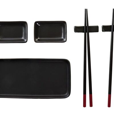 SUSHI SET 7 GRES BAMBU 31,3X19,3X2,7 NEGRO PC194694