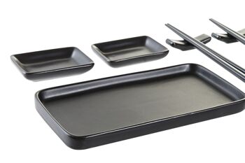 SUSHI SET 7 GRES BAMBOU 31,3X19,3X2,7 NOIR PC194694 2