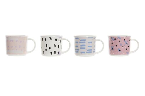 Mug gres 12x8,5x8 310ml, 4 surt. PC194975