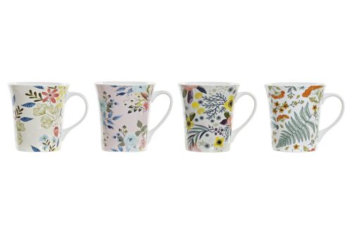 MUG PORCELANA 12X9X10 360ML, FLORES 4 SURT. PC194979