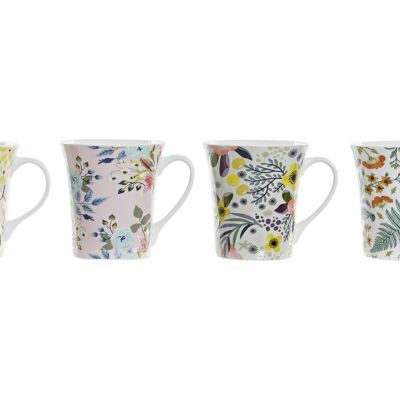 MUG PORCELANA 12X9X10 360ML, FLORES 4 SURT. PC194979