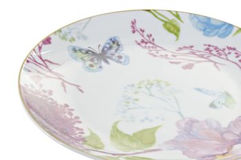 VAISSELLE 18 PORCELAINE 27X27X3 PAPILLON ROSE PC194989 3