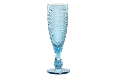 COPA CRISTAL 7X7X20 150ML, GRABADO AZUL PC195004