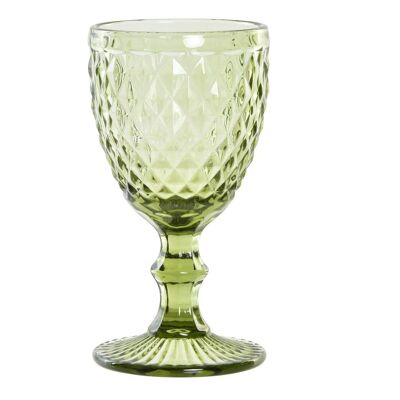 COPA CRISTAL 8X8X15,5 240ML, GRABADO VERDE PC195010