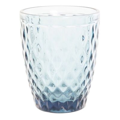 GLASS GLASS 8X8X10 240ML, TURQUOISE RELIEF PC195013