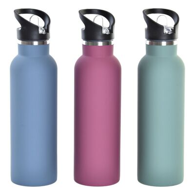 THERMOS INOX 7.2X7.2X27 550ML DOPPIA PARETE 3 ASSORTIMENTI. PC197418
