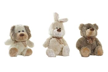 PELUCHE POLYESTER 30X22X48 ANIMAUX 3 ASSORTIMENTS. PE192315 1