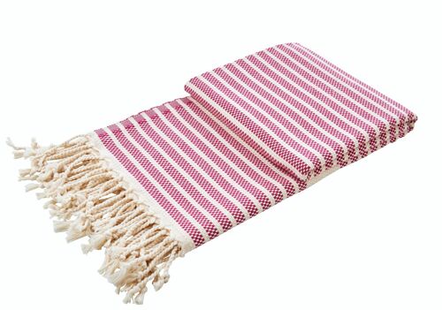 LOUNGE STRIPES PLUS Plaid 100x180cm Pink