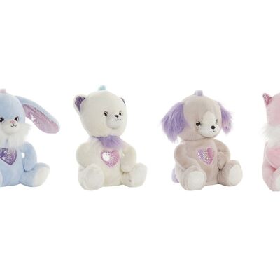 PELUCHE POLYESTER 14X14X20 ANIMAUX 4 ASSORTIMENTS. PE196966