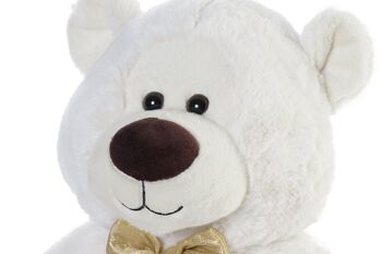 PELUCHE POLYESTER 25X25X30 OURS BLANC PE196971 3