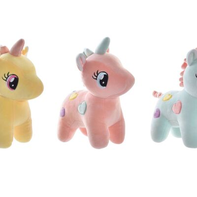 PELUCHE POLIESTERE 25X13X27 UNICORNO 3 ASSORTIMENTI. PE197389