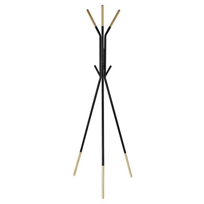 COAT RACK HEVEA STEEL / RUBBERWOOD 65X65X179 BLACK PP185552