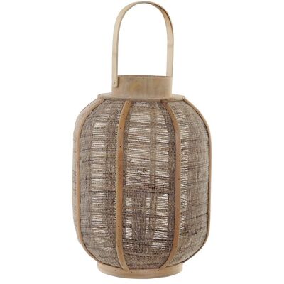 BAMBOO LINEN CANDLE HOLDER 27X27X51 NATURAL PV181138
