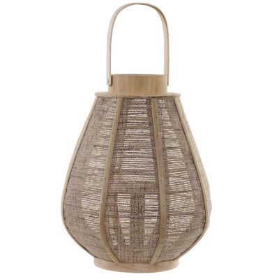 BOUGEOIR EN LIN BAMBOU 28X28X51 NATUREL PV181139