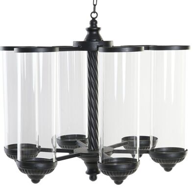 METAL GLASS CANDLE HOLDER 53X53X52 BLACK CEILING PV183151