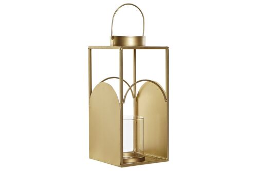 PORTAVELA METAL CRISTAL 16X16X35 DORADO PV191294