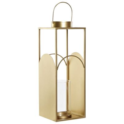 PORTACANDELE IN METALLO 16X16X45 ORO PV191295