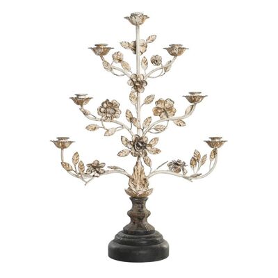 WOODEN METAL CANDELABRA 61X21X83.5 FLOWERS PV192037