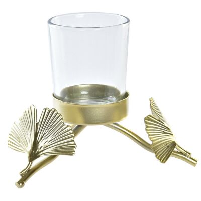 PORTACANDELE METALLO VETRO 13,5X12,5X10,5 GINKO PV192882