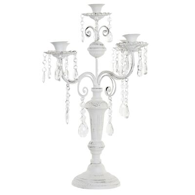 ACRYLIC METAL CANDELABRA 41X41X56.5 WHITE PV192885