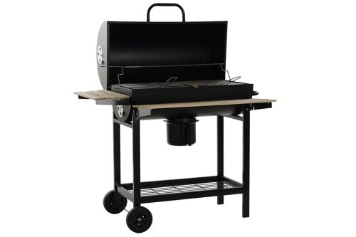 BARBACOA ACERO MADERA 108X71X103 NEGRO RC177307