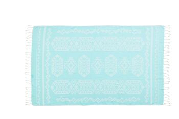 Serviette hammam CAYA 90x180cm turquoise 1