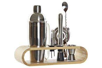 COCKTAIL SET 9 BAMBOU INOX 9X9X25 750ML NATUREL RC185257 1