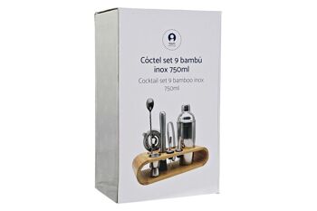 COCKTAIL SET 9 BAMBOU INOX 9X9X25 750ML NATUREL RC185257 5