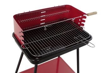 BARBECUE EN ACIER 53X37X80 ROUGE RC192634 3