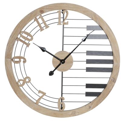 OROLOGIO PARETE FERRO MDF 60X4X60 PIANO NERO RE180011