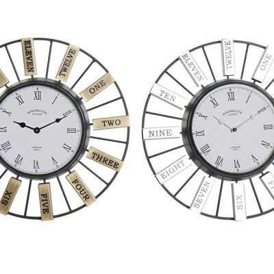 HORLOGE MURALE FER VERRE 40X6,4X40 2 ASSORTIMENTS. RE187283