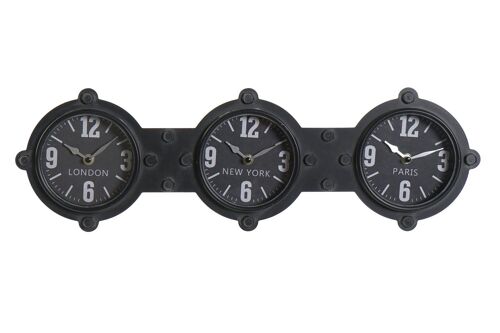 RELOJ PARED HIERRO CRISTAL 58X6,5X18 NEGRO RE187290