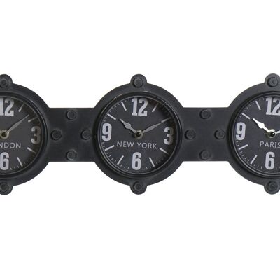 RELOJ PARED HIERRO CRISTAL 58X6,5X18 NEGRO RE187290