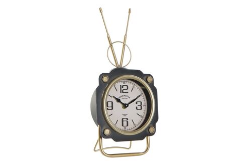 RELOJ SOBREMESA HIERRO CRISTAL 15,5X8,5X32 NEGRO RE187294