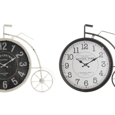 HORLOGE MURALE EN FER 60X6X50 BICYCLETTE 2 ASSORTIMENTS. RE187953