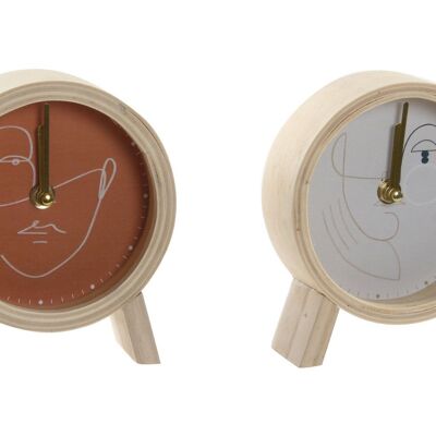 HORLOGE EN BOIS 13X5X15 FACE 2 ASSORTIES. RE191068