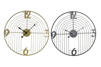 HORLOGE MURALE METAL 45X3X45 2 ASSORTIMENTS. RE191293 1