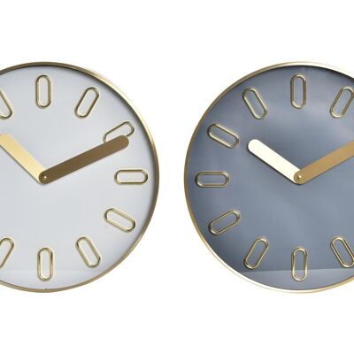 ALUMINUM GLASS WALL CLOCK 35.5X4.2X35.5 2 ASSORTMENTS. RE196355