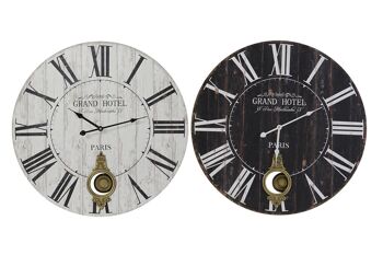 HORLOGE MURALE MDF METAL 58X8X58 2 ASSORTIMENTS. RE196365 1