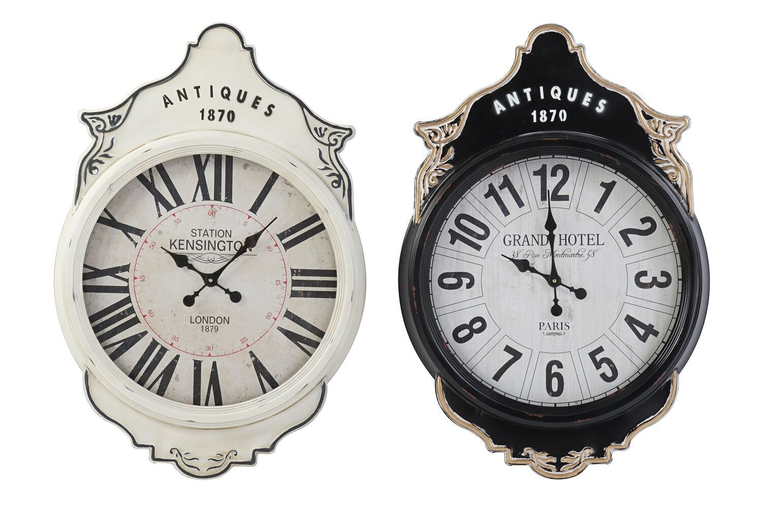 Iron glass wall clock 61x6x89 2 assorted. RE196371