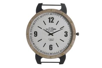 HORLOGE MURALE FER MDF 52X5X60 BLANC RE196392 1