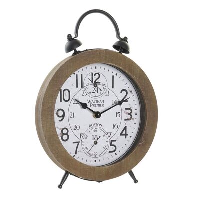 OROLOGIO DA TAVOLO FERRO MDF 24X5X30 BIANCO RE196395