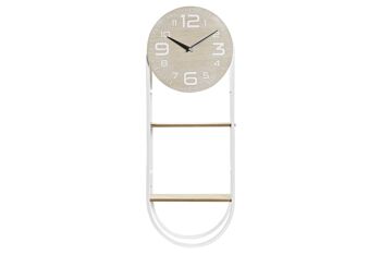 HORLOGE MURALE MDF MÉTAL 25,5X11,5X71 ÉTAGÈRE RE197232 1