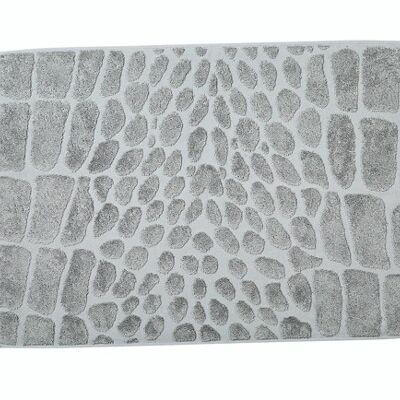 Alfombra de baño BLACK LINE SAFARI CROCO 50x70cm Plata