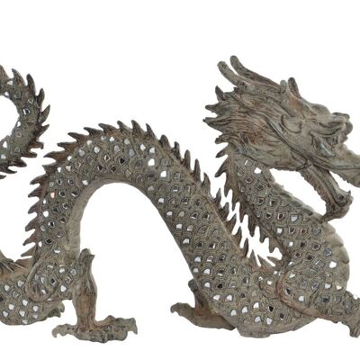 FIGURINE EN VERRE RÉSINE 52X13,5X31 DRAGON VIEILLI RF148035