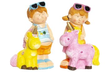 FIGURINE EN FIBRE DE VERRE 23X19X40 ENFANTS 2 ASSORTIMENTS. RF157263 1