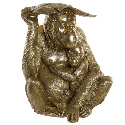 FIGURA IN RESINA 39X39X50 ORANGO DORATO RF170825